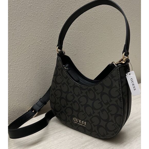 Guess JG917769 Black Coal Easley Mini Top Zip Crossbody/Shoulder Bag - Picture 2 of 12